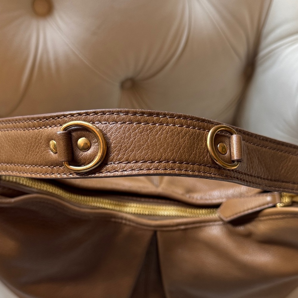 Burberry Brown Leather Shoulder Hobo with Gold Hardware EUC plaid interior - Picture 7 of 16
